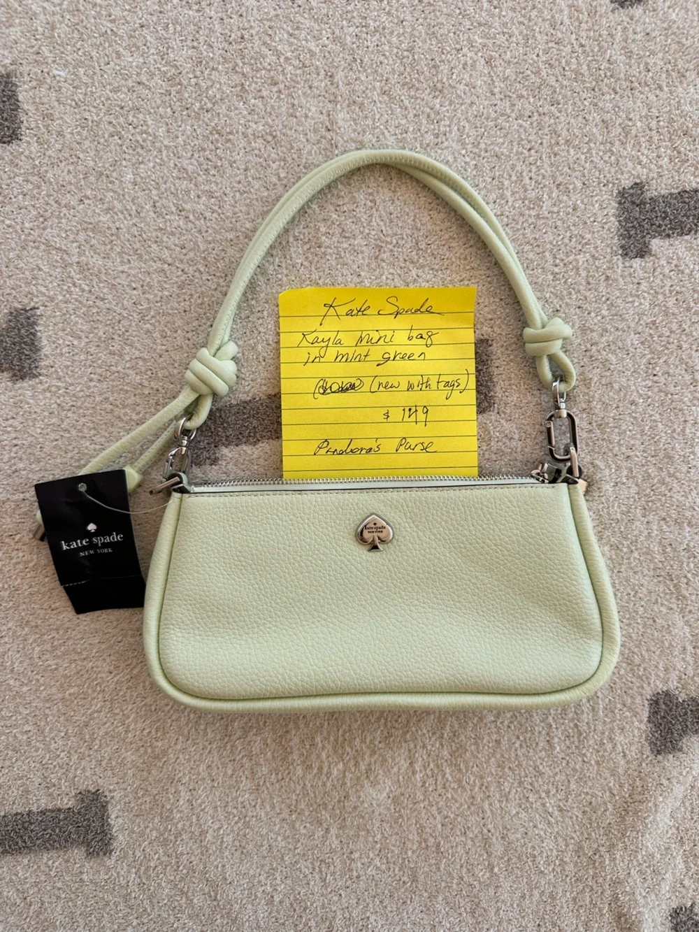 kate spade Pebbled Leather Crossbody Bag in Pale Green